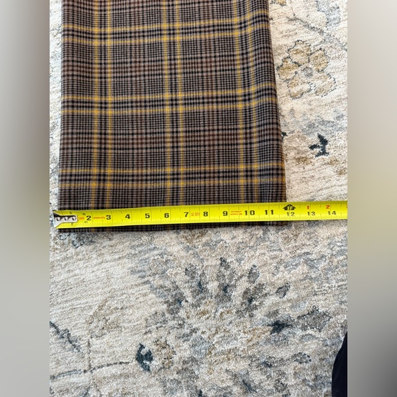 Zara Cropped Wide-Leg Plaid Trousers Brown, Gold & Black - Picture 6 of 10